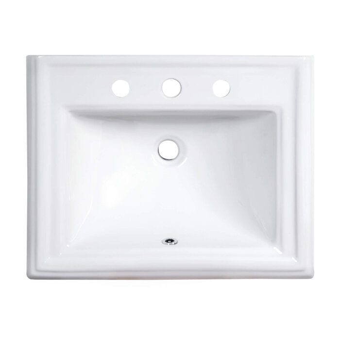 Ruvati Ruvati Kyros Bathroom Sink White Porcelain Ceramic w Overlfow - Culinary Kitchen OKC