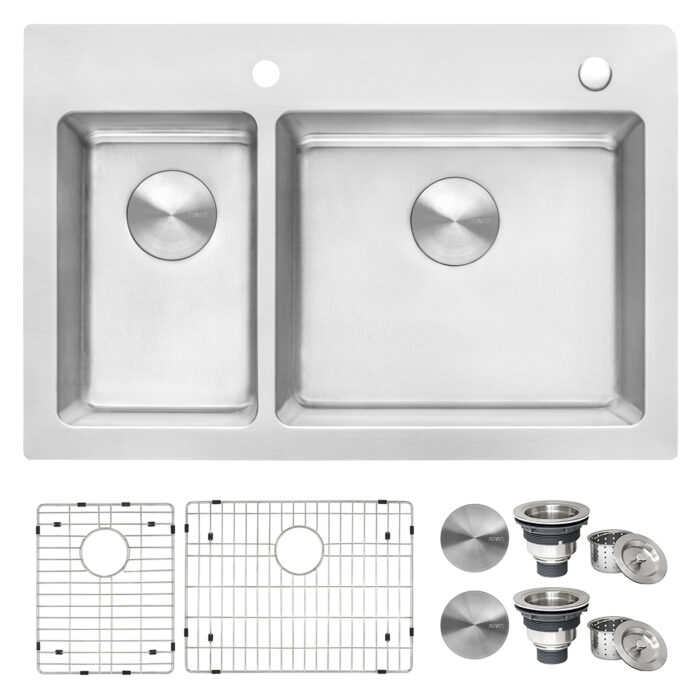 Ruvati Ruvati Modena 33" x 22" Drop-In Double Bowl Kitchen Sink - Culinary Kitchen OKC