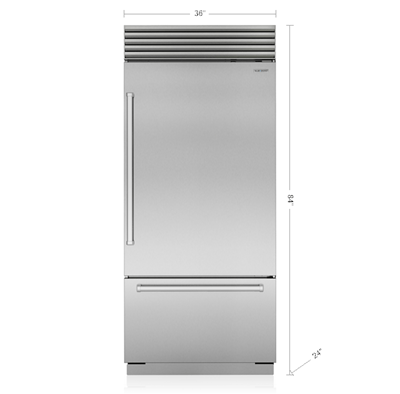 Sub-Zero 36" Classic Over-and-Under Refrigerator/Freezer with Internal Dispenser