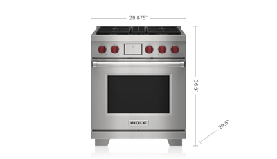 Wolf 30" Dual Fuel Range - 4 Burners
