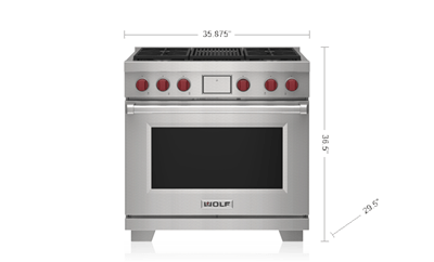 Wolf36" Dual Fuel Range - 4 Burners and Infrared Charbroiler