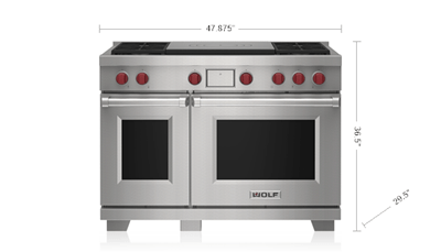 Wolf 48" Dual Fuel Range - 4 Burners and French Top