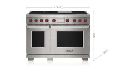 Wolf 48" Dual Fuel Range - 6 Burners and Infrared Griddle