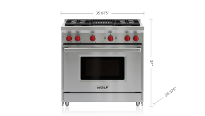 Wolf 36" Gas Range - 4 Burners and Infrared Charbroiler