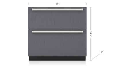Sub-Zero 36" Designer Refrigerator/Freezer Drawers with Ice Maker - Panel Ready