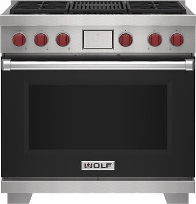 Wolf36" Dual Fuel Range - 4 Burners and Infrared Charbroiler