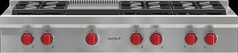 Wolf Wolf 48" Sealed Burner Rangetop - 4 Burners, Infrared Charbroiler and Infrared Griddle - Culinary Kitchen OKC