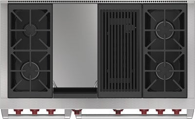 Wolf 48" Dual Fuel Range - 4 Burners, Infrared Charbroiler and Infrared Griddle