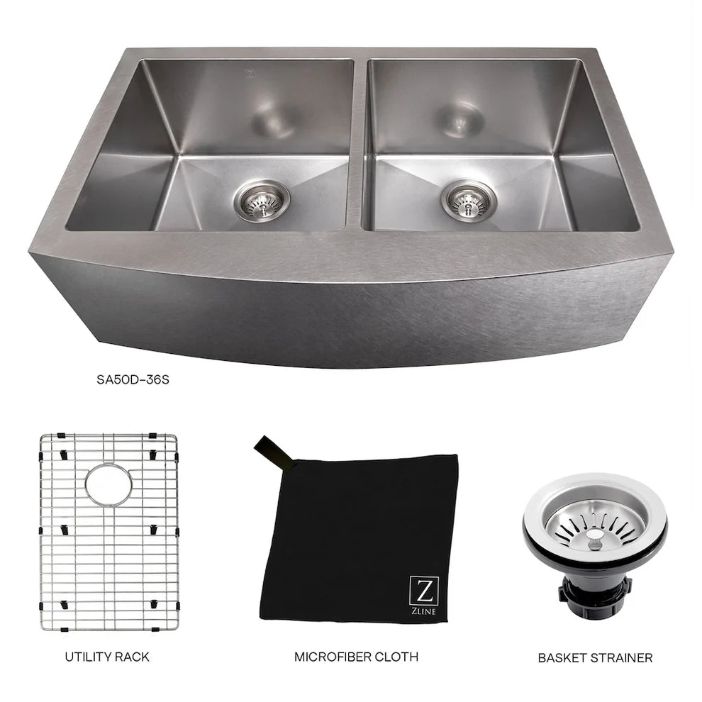 ZLINE ZLINE 36" Niseko Farmhouse Double Bowl - Culinary Kitchen OKC