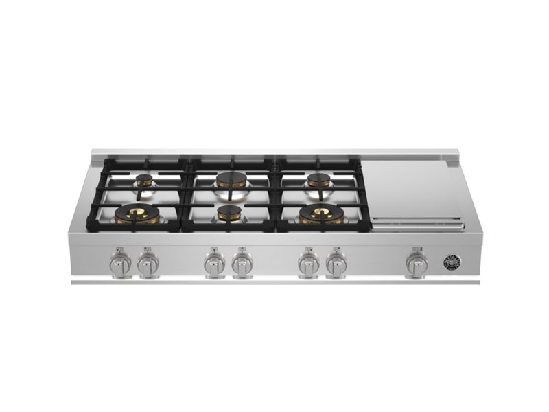 Bertazzoni Bertazzoni Master Series 48" Gas Rangetop w 6 Brass Burners and Electric Griddle - Culinary Kitchen OKC
