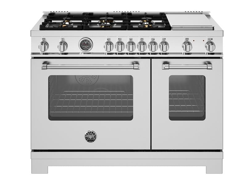 Bertazzoni Bertazzoni Master Series 48" Dual Fuel Range w 6 Brass Burners and Griddle w Electric Self Cleaning Oven - Culinary Kitchen OKC