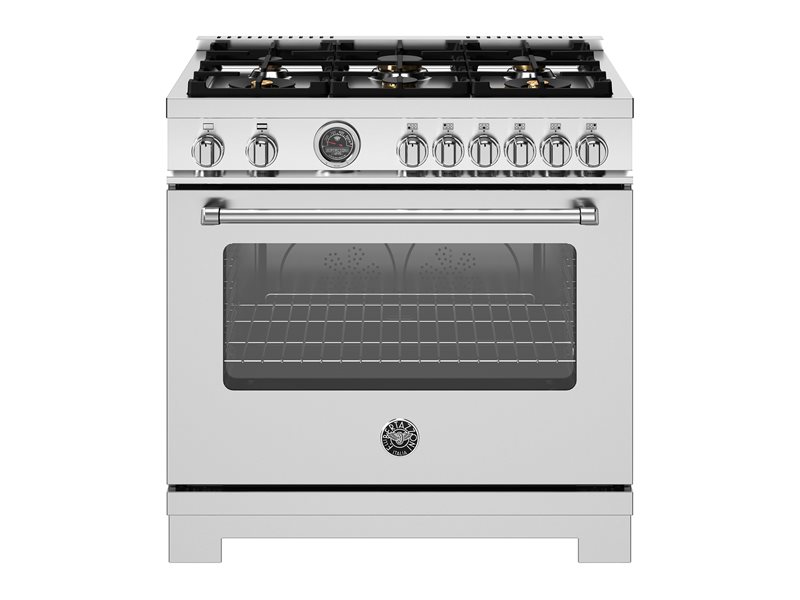 Bertazzoni Bertazzoni Master Series 36" All Gas Range w 6 Brass Burners and Cast Iron Griddle - Culinary Kitchen OKC