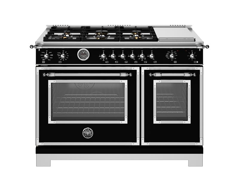 Bertazzoni Bertazzoni Heritage Series 48" Dual Fuel Range w 6 Brass Burners and Griddle w Electric Self-Cleaning Oven - Culinary Kitchen OKC