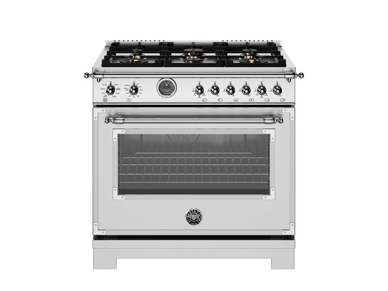 Bertazzoni Bertazzoni Heritage Series 36" Dual Fuel Range w 6 Brass Burners and Cast Iron Griddle - Culinary Kitchen OKC