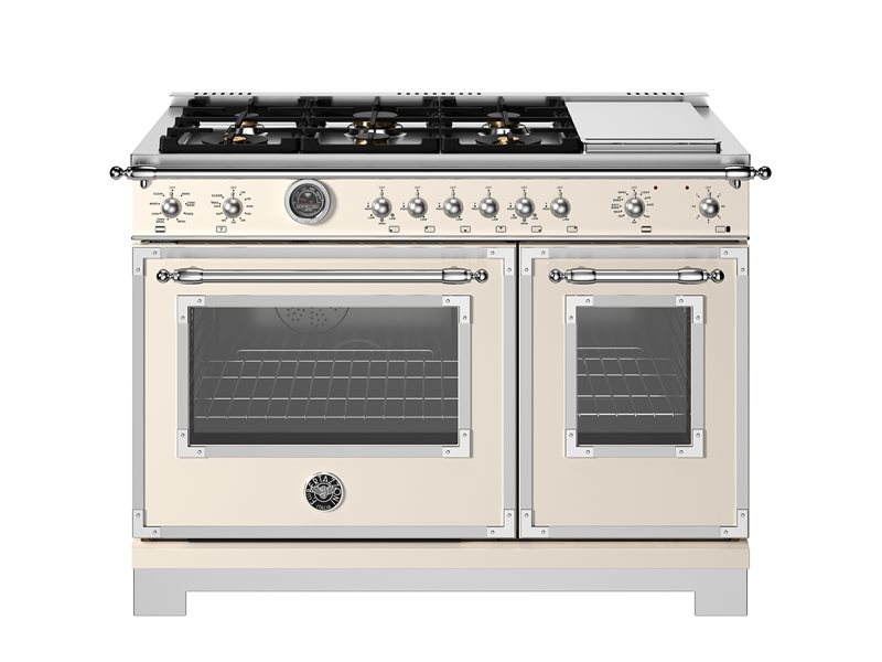 Bertazzoni Bertazzoni Heritage Series 48" Dual Fuel Range w 6 Brass Burners and Griddle w Electric Self-Cleaning Oven - Culinary Kitchen OKC