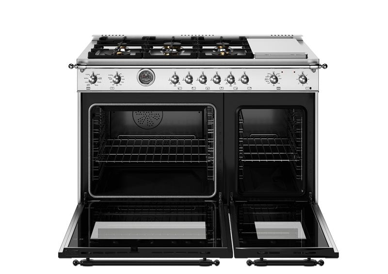 Bertazzoni Bertazzoni Heritage Series 48" Dual Fuel Range w 6 Brass Burners and Griddle w Electric Self-Cleaning Oven - Culinary Kitchen OKC
