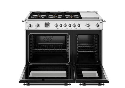 Bertazzoni Bertazzoni Heritage Series 48" Dual Fuel Range w 6 Brass Burners and Griddle w Electric Self-Cleaning Oven - Culinary Kitchen OKC
