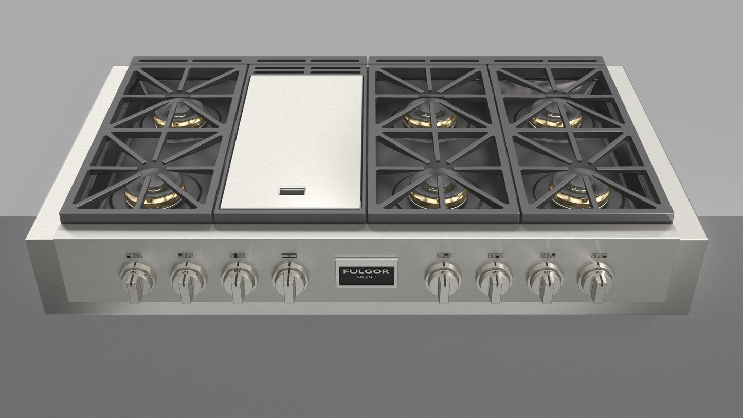 Fulgor Milano Fulgor Milano 48" Pro Gas Range Top - Culinary Kitchen OKC