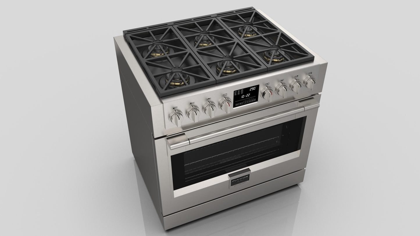 Fulgor Milano Fulgor Milano 36" Dual Fuel Pro Range - Culinary Kitchen OKC