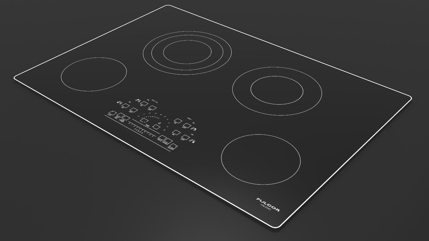 Fulgor Milano Fulgor Milano 30" Radiant Cooktop w Brushed Aluminum Trim - Culinary Kitchen OKC