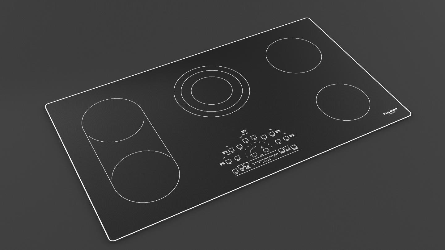 Fulgor Milano Fulgor Milano 36" Radiant Cooktop w Brushed Aluminum Trim - Culinary Kitchen OKC