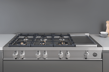 Bertazzoni Bertazzoni Master Series 48" Gas Rangetop w 6 Brass Burners and Electric Griddle - Culinary Kitchen OKC