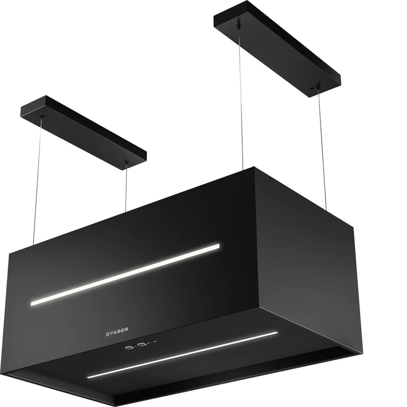 Faber Faber Graziosa Isola 31" Island Range Hood Matte Black 600 CFM - Culinary Kitchen OKC