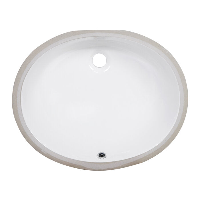 Ruvati Ruvati Krona Oval Bathroom Sink White Porcelain Ceramic - Culinary Kitchen OKC