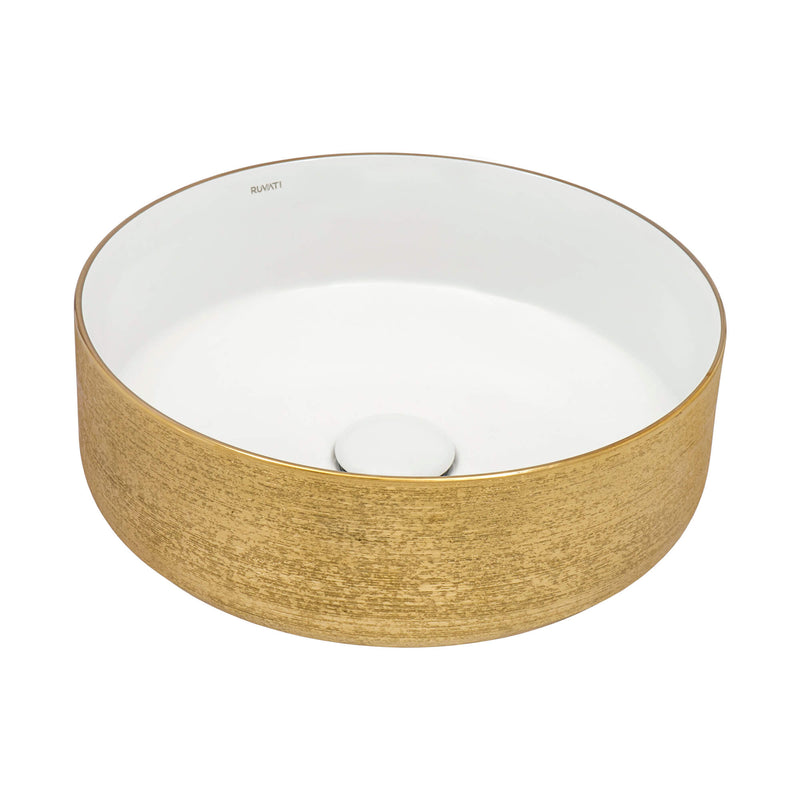 Ruvati Ruvati Pietra 14" Bathroom Sink Round & Gold - Culinary Kitchen OKC