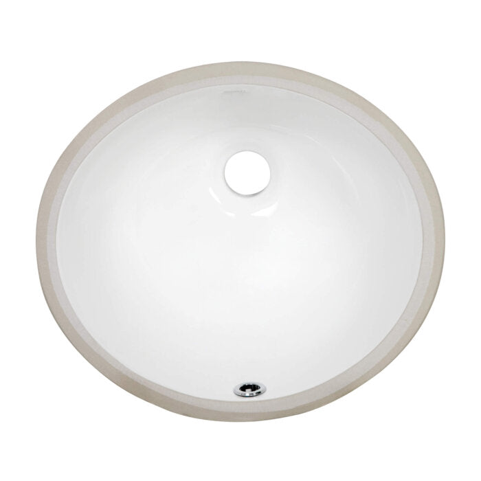 Ruvati Ruvati Krona Oval Bathroom Sink White Porcelain Ceramic - Culinary Kitchen OKC
