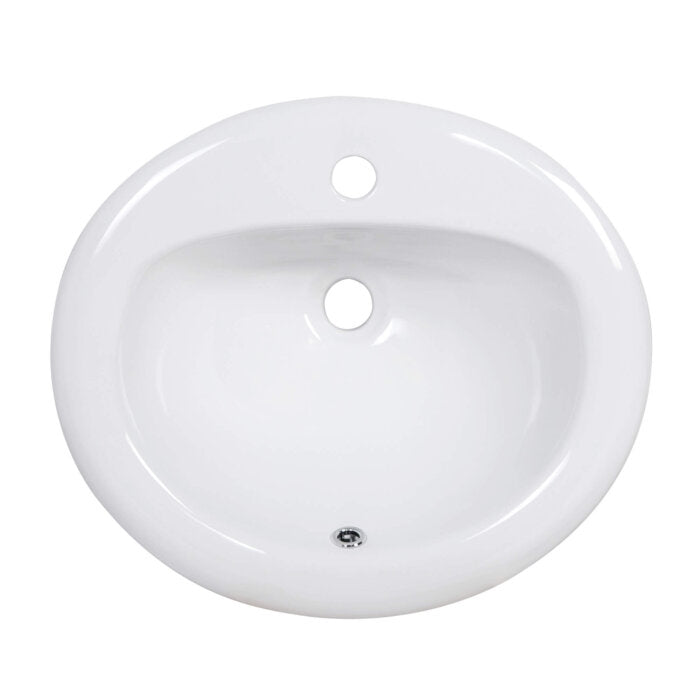 Ruvati Ruvati Kyros Bathroom Sink White Porcelain Ceramic w Overlfow - Culinary Kitchen OKC