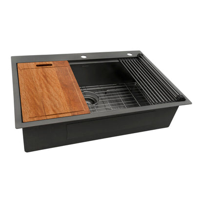 Ruvati Ruvati Giana 33" Gunmetal Black Topmount Kitchen Sink - Culinary Kitchen OKC