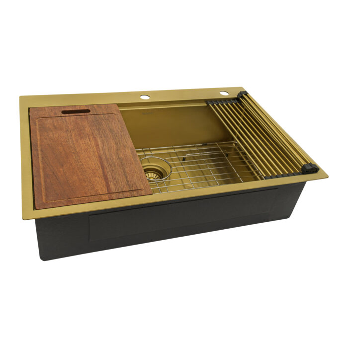 Ruvati Ruvati Giana Matte Gold Drop-In Topmount Kitchen Sink - Culinary Kitchen OKC