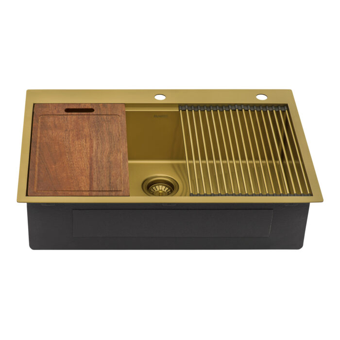 Ruvati Ruvati Giana Matte Gold Drop-In Topmount Kitchen Sink - Culinary Kitchen OKC