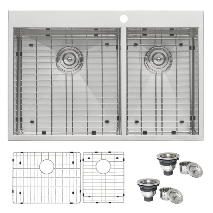 Ruvati Ruvati Tirana 33" x 22" Double Bowl Topmount Kitchen Sink - Culinary Kitchen OKC