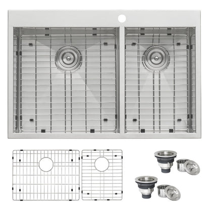 Ruvati Ruvati Tirana 33" x 22" Double Bowl Topmount Kitchen Sink - Culinary Kitchen OKC