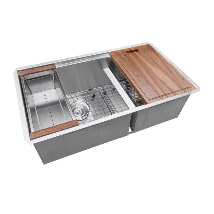 Ruvati Ruvati Roma Workstation Double Bowl Undermount Stainless Steel Kitchen Sink - Culinary Kitchen OKC
