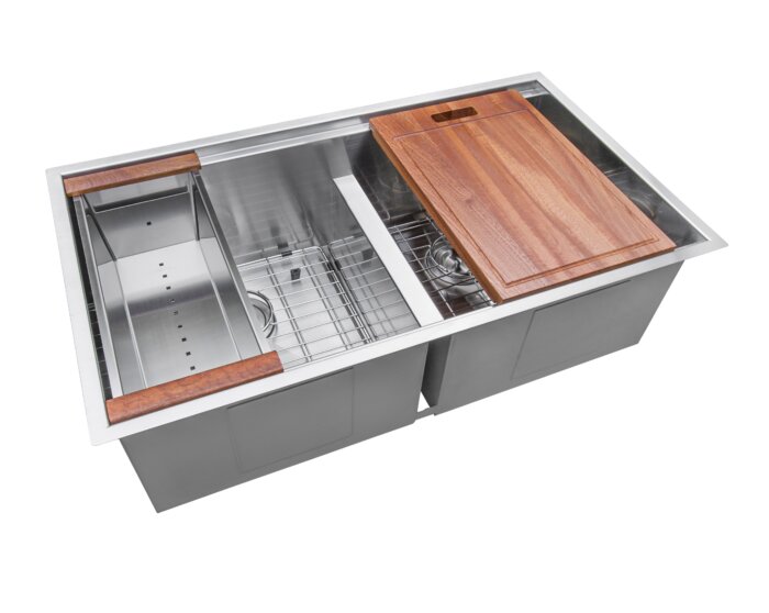 Ruvati Ruvati Roma Workstation Double Bowl Undermount Stainless Steel Kitchen Sink - Culinary Kitchen OKC