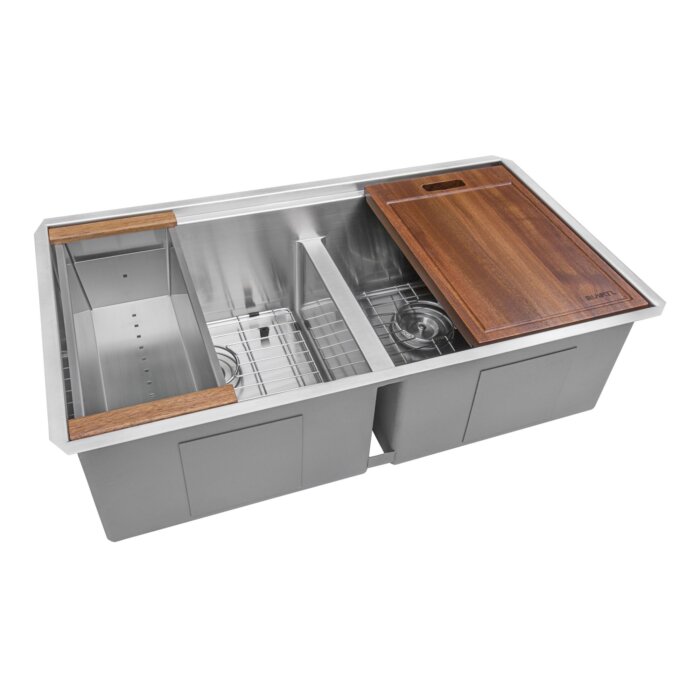 Ruvati Ruvati Roma Pro Workstation Undermount Double Bowl Kitchen Sink - Culinary Kitchen OKC