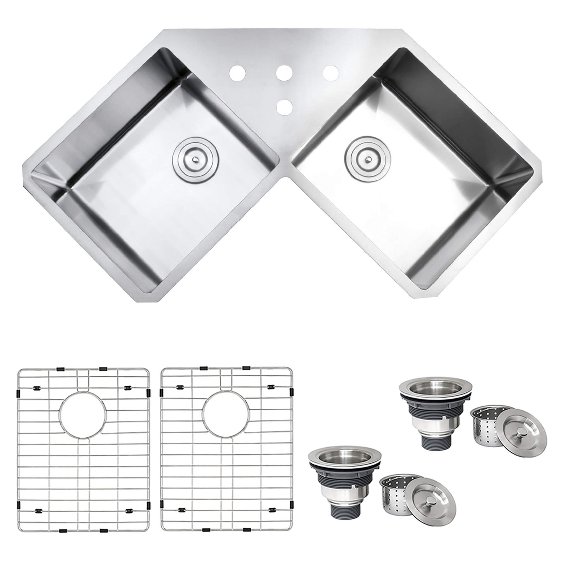 Ruvati Ruvati Gravena Corner Butterfly 44" Kitchen Sink - Culinary Kitchen OKC
