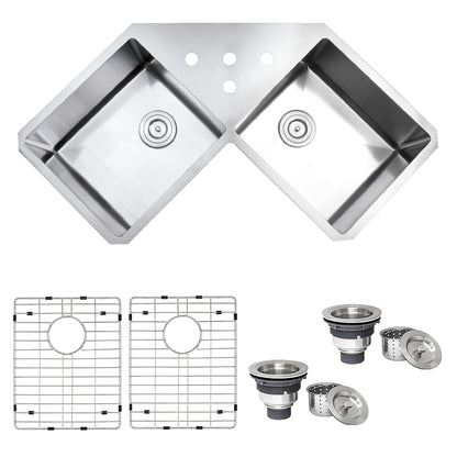 Ruvati Ruvati Gravena Corner Butterfly 44" Kitchen Sink - Culinary Kitchen OKC