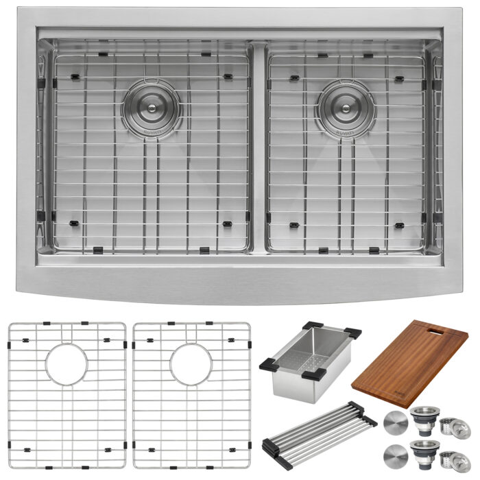 Ruvati Ruvati Verona Apron-Front Double Bowl Kitchen Sink Stainless Steel - Culinary Kitchen OKC