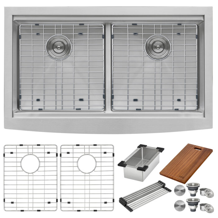 Ruvati Ruvati Verona Apron-Front Double Bowl Kitchen Sink Stainless Steel - Culinary Kitchen OKC