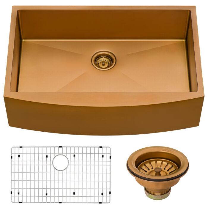 Ruvati Ruvati Terraza Apron-Front Matte Bronze Kitchen Sink - Culinary Kitchen OKC