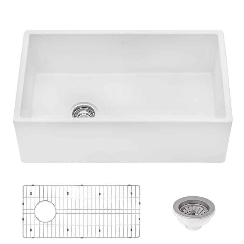 Ruvati Ruvati Fiamma 30" Farmhouse Kitchen Sink Left Drain - Culinary Kitchen OKC