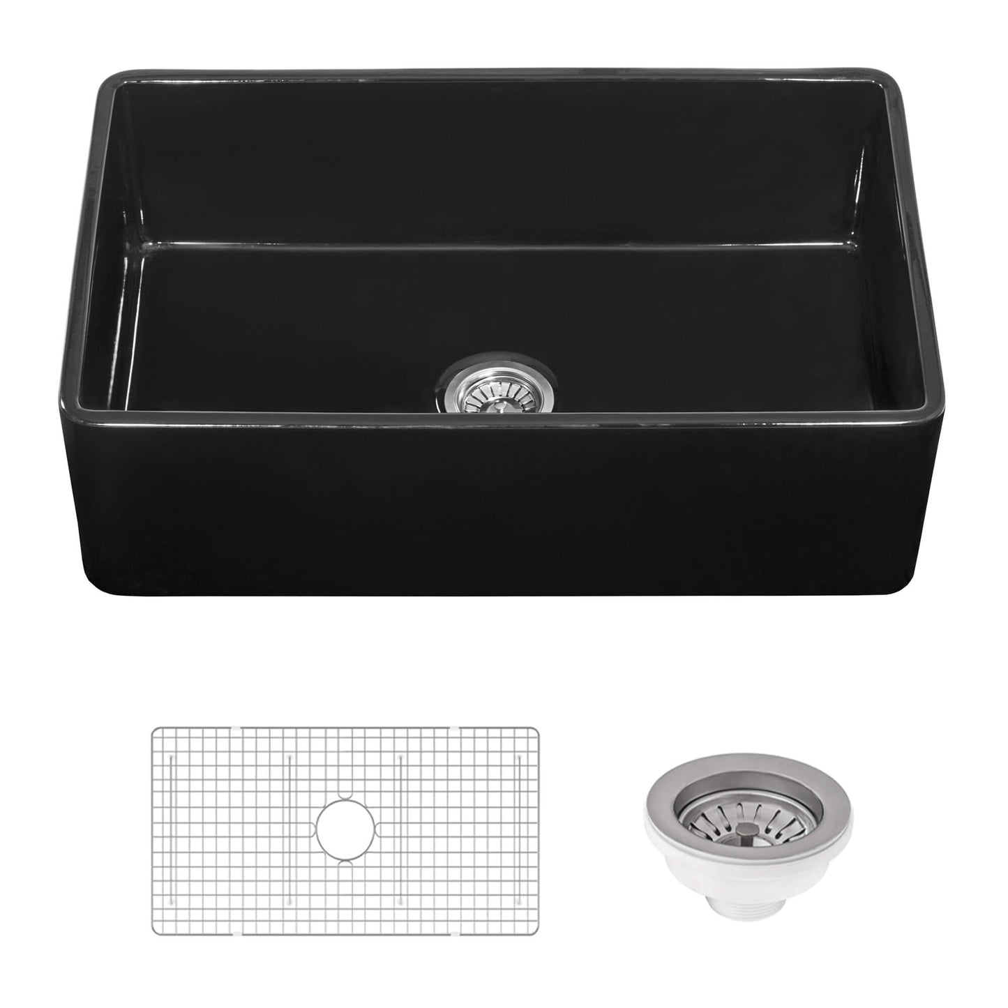 Ruvati Ruvati Fiamma Reversible Farmhouse Apron-front Kitchen Sink Glossy Black - Culinary Kitchen OKC