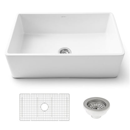 Ruvati Ruvati 33" x 20" Farmhouse Kitchen Sink White - Culinary Kitchen OKC