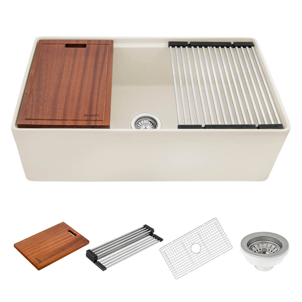 Ruvati Ruvati Fiore 33" Fireclay Farmhouse Kitchen Sink - Culinary Kitchen OKC