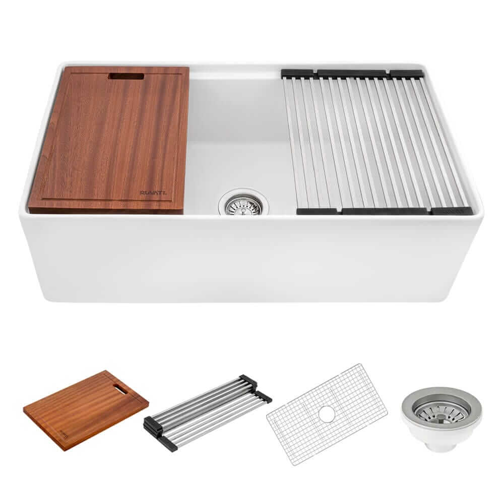 Ruvati Ruvati Fiore 33" Fireclay Farmhouse Kitchen Sink - Culinary Kitchen OKC