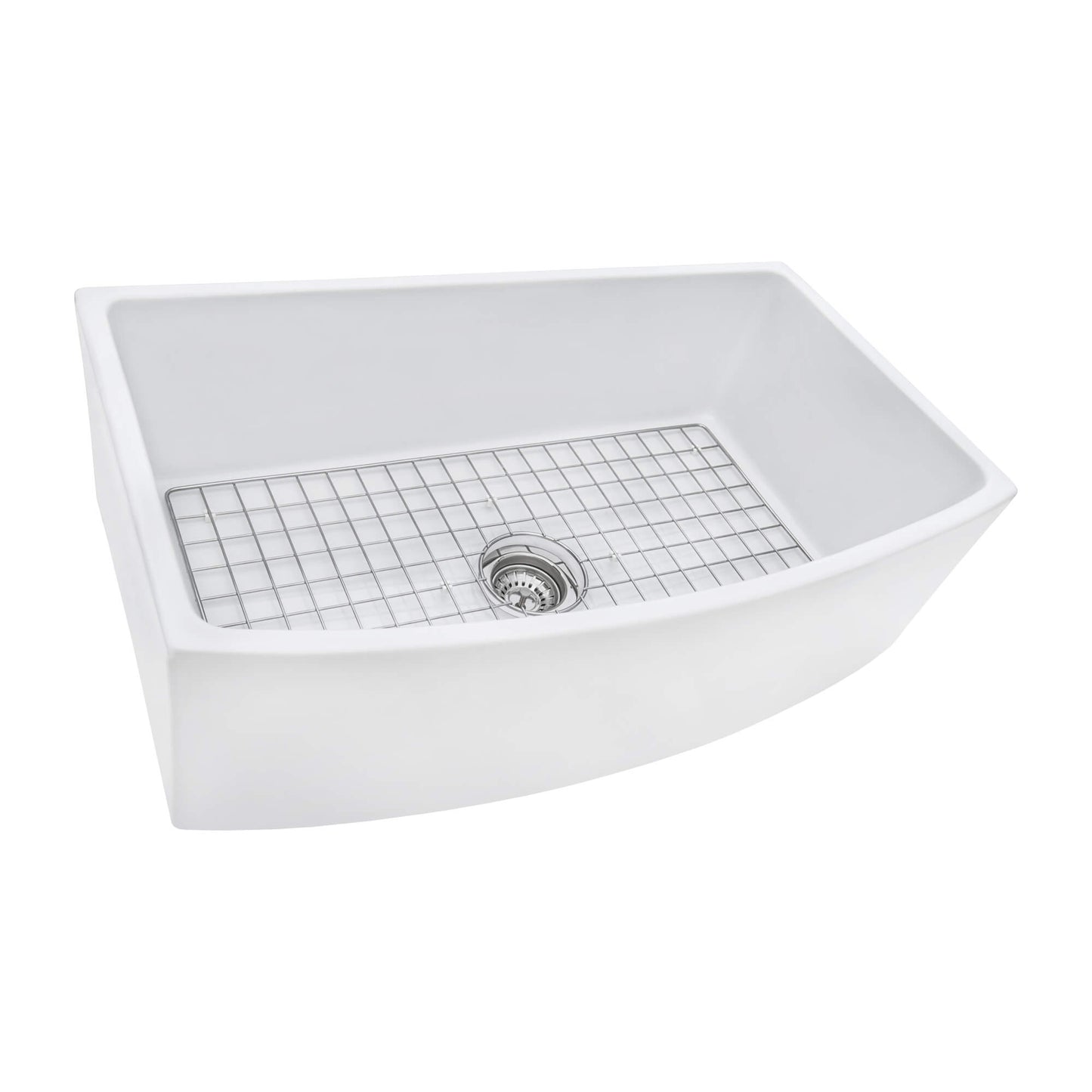 Ruvati Ruvati Fiamma 33" Farmhouse Curved Apron Kitchen Sink White - Culinary Kitchen OKC